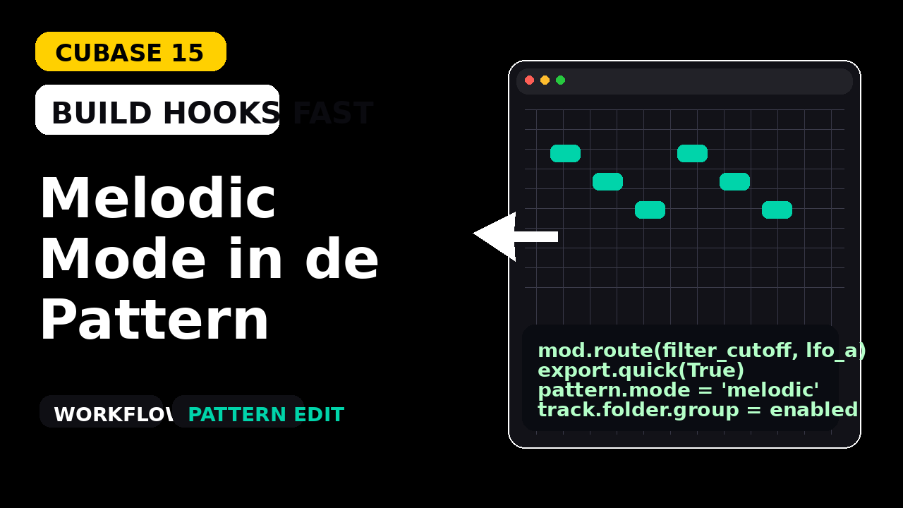 Cubase 15 Pattern Editor Melodic Mode