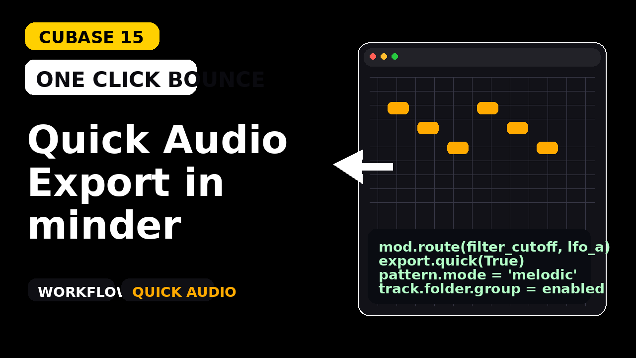 Cubase 15 Quick Audio Export